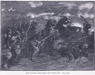Gli Zuavi assaltano una fossa per fucili 1855 d.C.